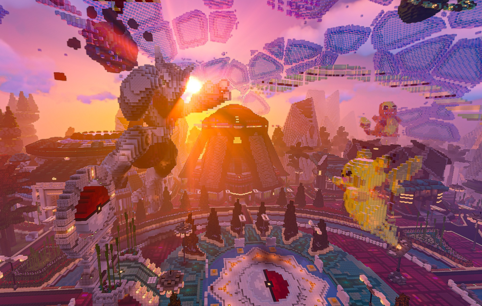 Vue globale du spawn Octomon pour rejoindre le serveur